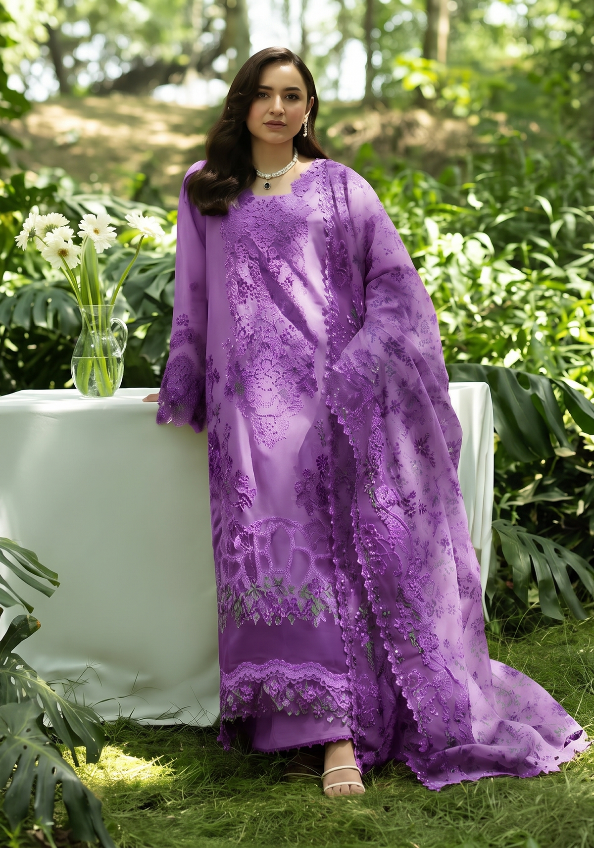 Winter Dhanak 3PC Heavy Embroidered Suit
