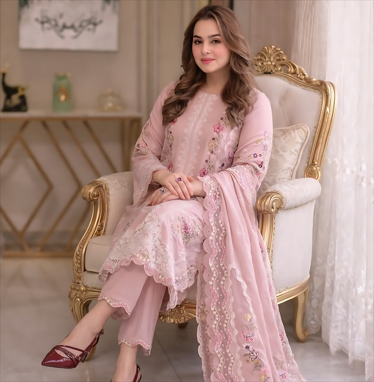 Winter Dhanak 3-Piece Embroidered Suit