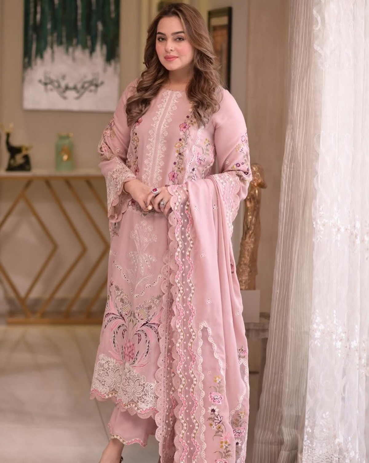 Winter Dhanak 3-Piece Embroidered Suit