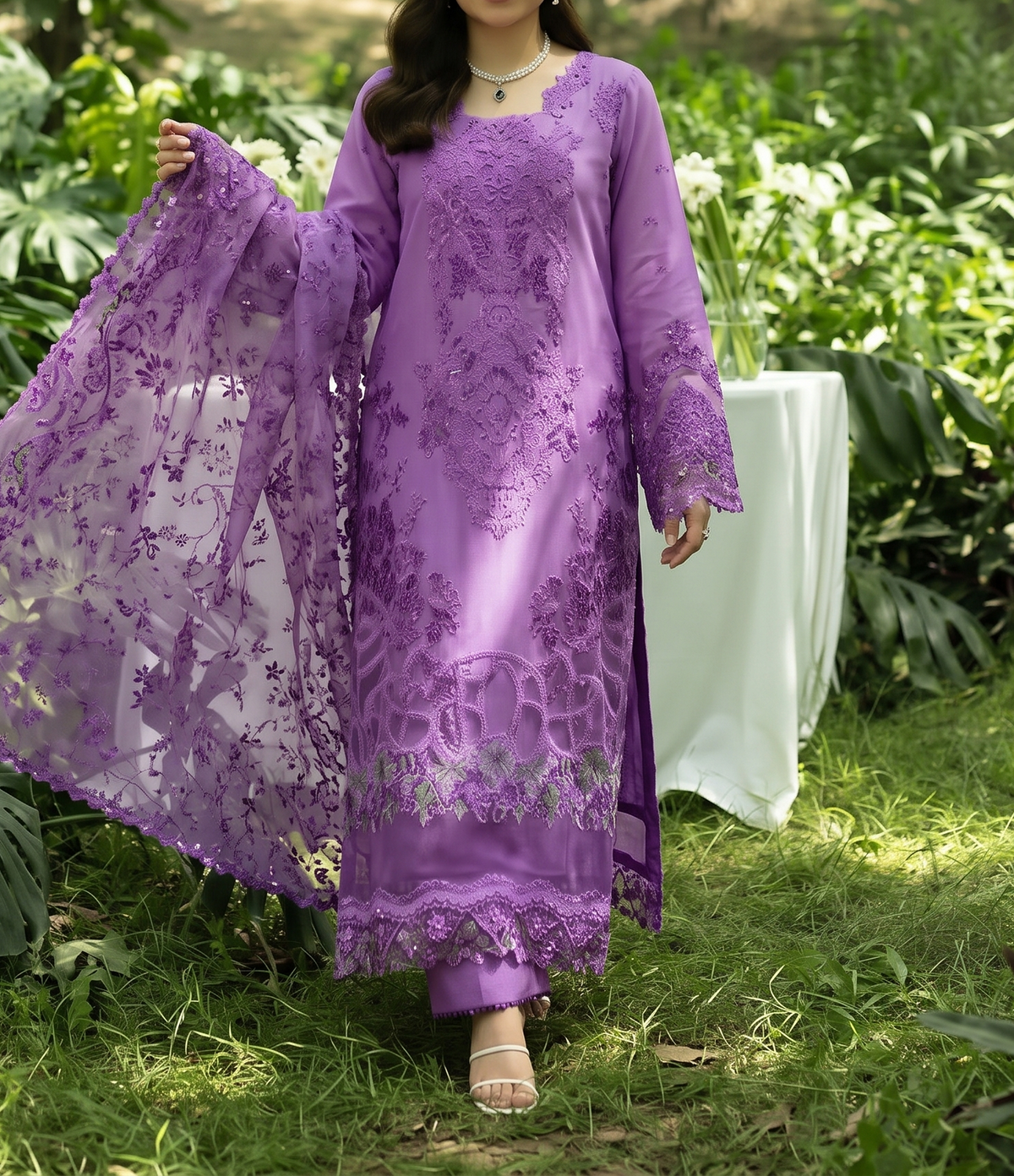Winter Dhanak 3PC Heavy Embroidered Suit