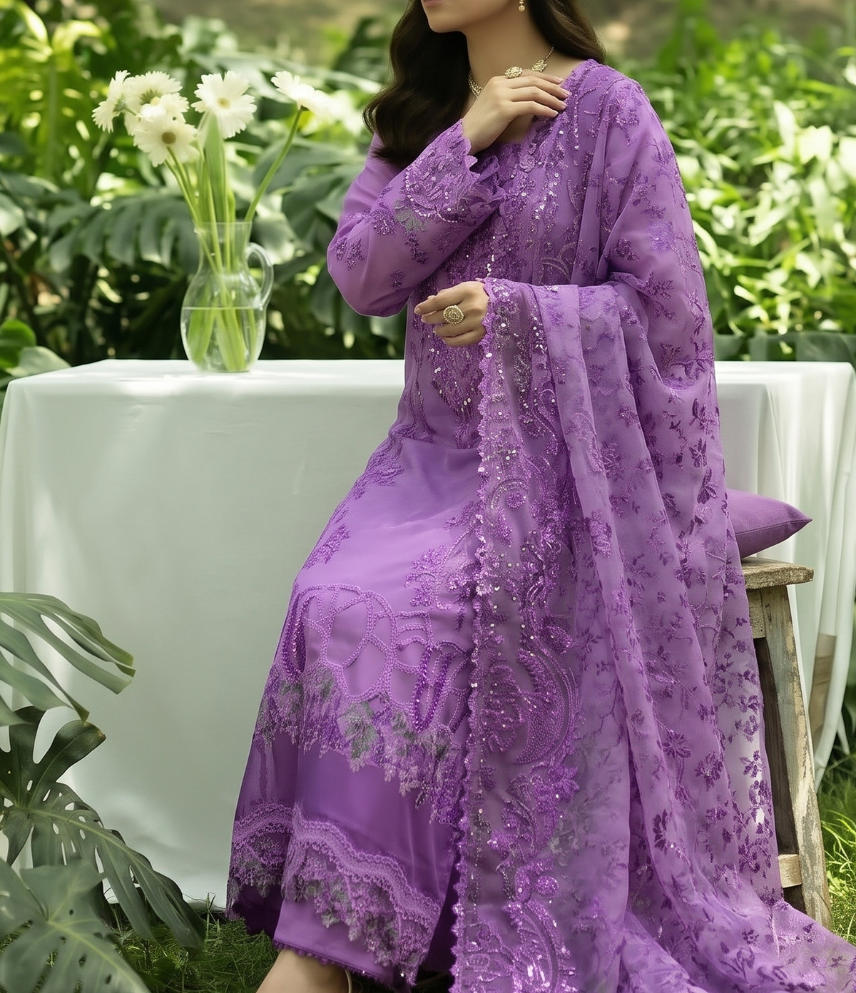 Winter Dhanak 3PC Heavy Embroidered Suit
